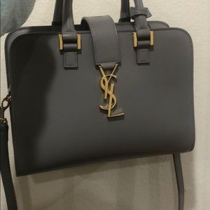 Ysl monogram cabas bag -light gray